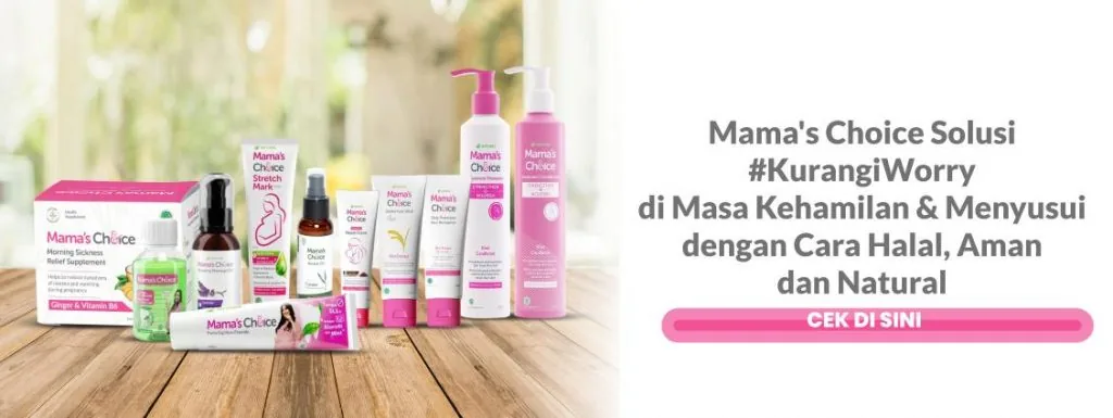Banner rangkaian produk kehamilan dan menyusui Mama’s Choice
