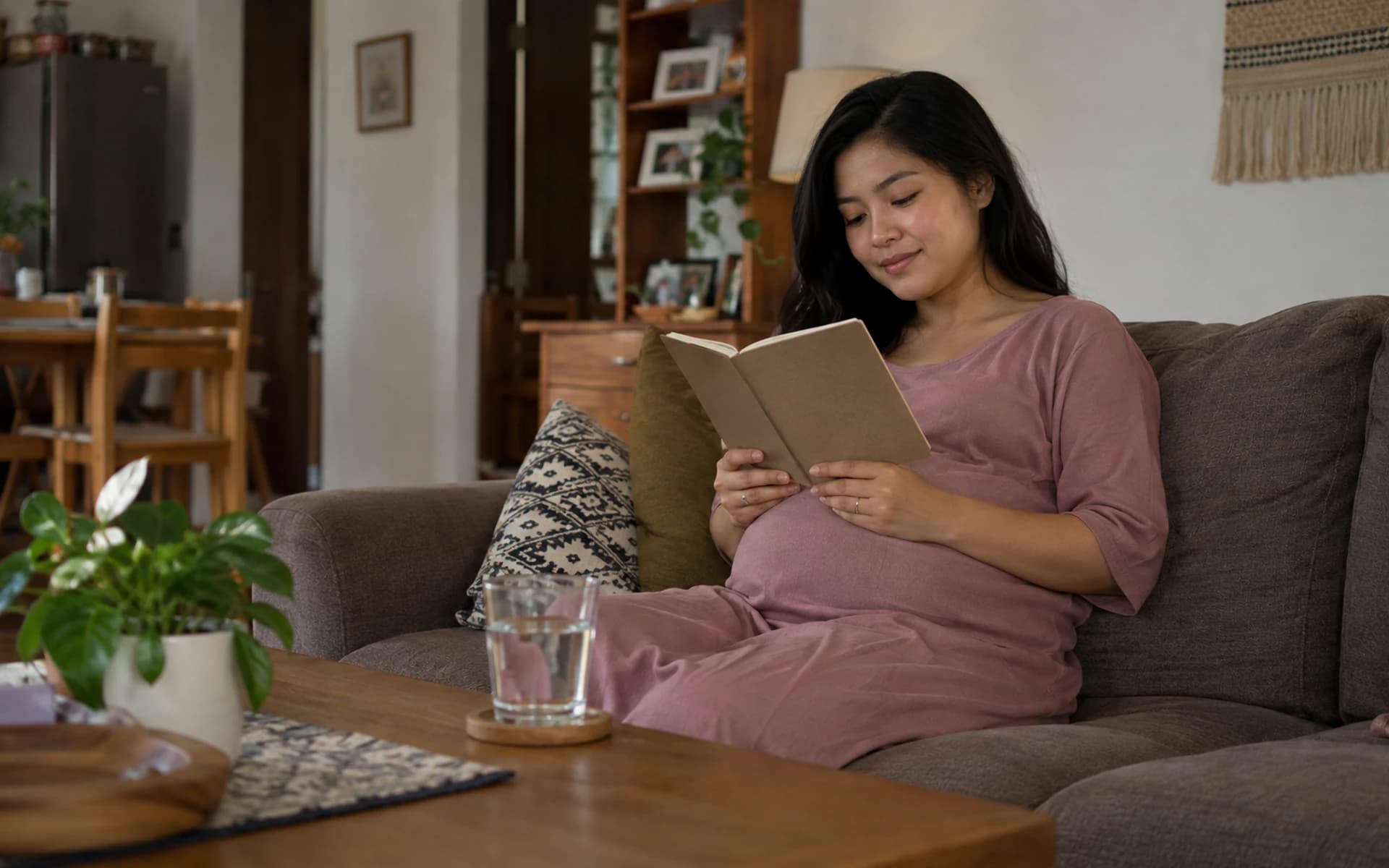 Ibu di rumah bersama keluarganya
