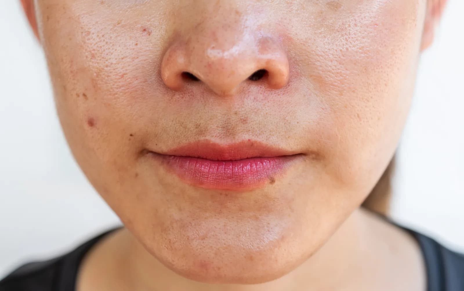 Close view of facial skin