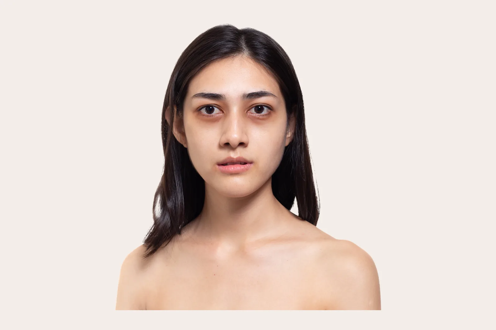 Woman with a bare face