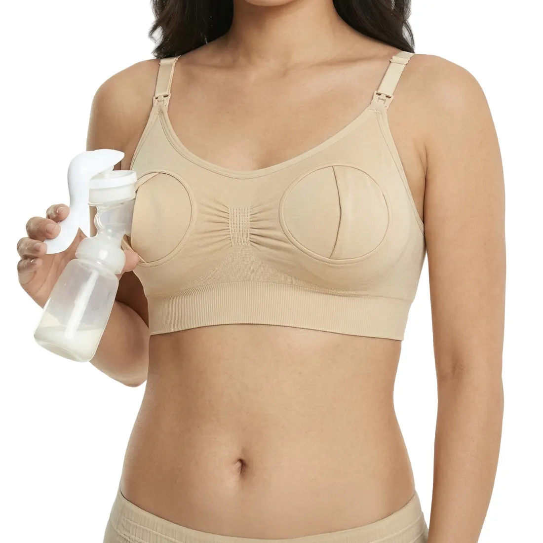 Bahan dalam Seamless Hands-Free Pumping Bra