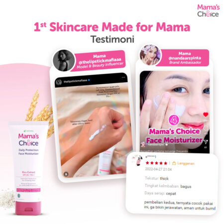 Testimoni | Sunscreen Ibu Hamil | Daily Protection Face Moisturizer SPF 20 PA++ Mama's Choice (Mineral Sunscreen Moisturizer Ibu Hamil dan Menyusui))