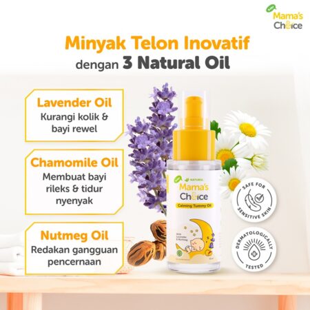 Natural Ingredients | Minyak Telon Bayi | Anti Colic Baby Calming Tummy Oil Mama's Choice (55 ml)