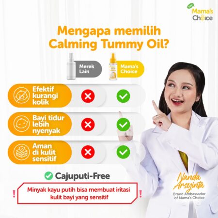 Benefits | Minyak Telon Bayi | Anti Colic Baby Calming Tummy Oil Mama's Choice (55 ml)