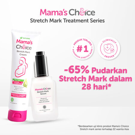 -65% | Stretch Mark Treatment Series Mama's Choice (Stretch Mark Cream + Stretch Mark Serum) Obat Krim Strechmark Terdaftar BPOM