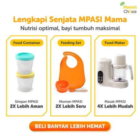 Combo | Tempat Makan Bayi - Baby Food Container MPASI Mama's Choice (Wadah MPASI Tahan Panas dan Dingin, BPA FREE, Food Grade)