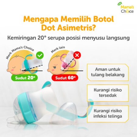 Benefit 3| Dot Bayi Botol Susu Bayi | Anti Colic Baby Bottle Mama's Choice - Botol Susu Anti Kolik dan Kembung